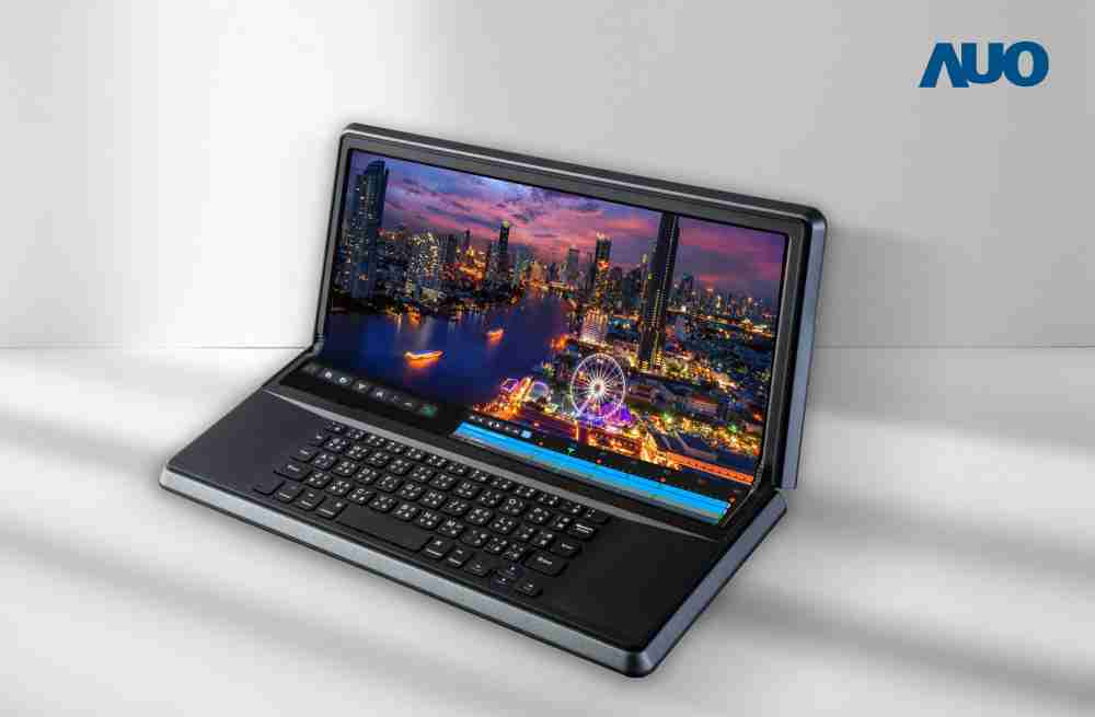 OBPay14.6吋Micro LED折迭显示屏幕，，，，搭配半径4mm的弯折绞炼，，以及高画素、、、、高亮度、、、高对比度的显示技术特点，，，，即便在大视角下仍保有绝佳色相与亮度