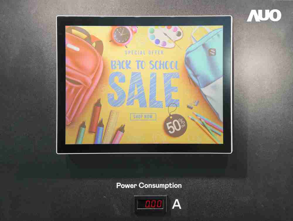 OBPay展示胆固醇液晶超低耗能户外全彩显示器，，，，ChLC（胆固醇液晶）以双稳态技术使静态显示零功耗，，具省电、、、高彩度、、、环保的特性，，还整合软硬件系统解决方案，，可透过单一云端平台管理